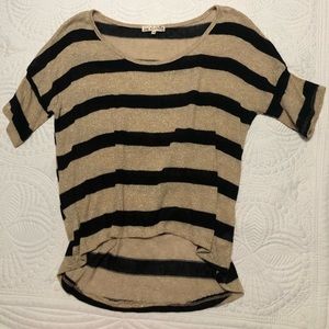 Black and Tan Sparkly Stripes